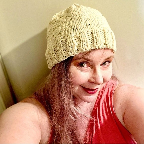 Hand Knit Wool Glimmer Skull Cap - Picture 1 of 5